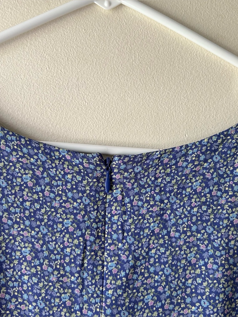 Vintage GAP Sleeveless Midi Dress Cottagecore 90’s Ditsy Floral Periwinkle M - Picture 12 of 12